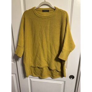 Cashmere Italy Woman's Mustard Yellow Sweater‎ Hi-low Medium